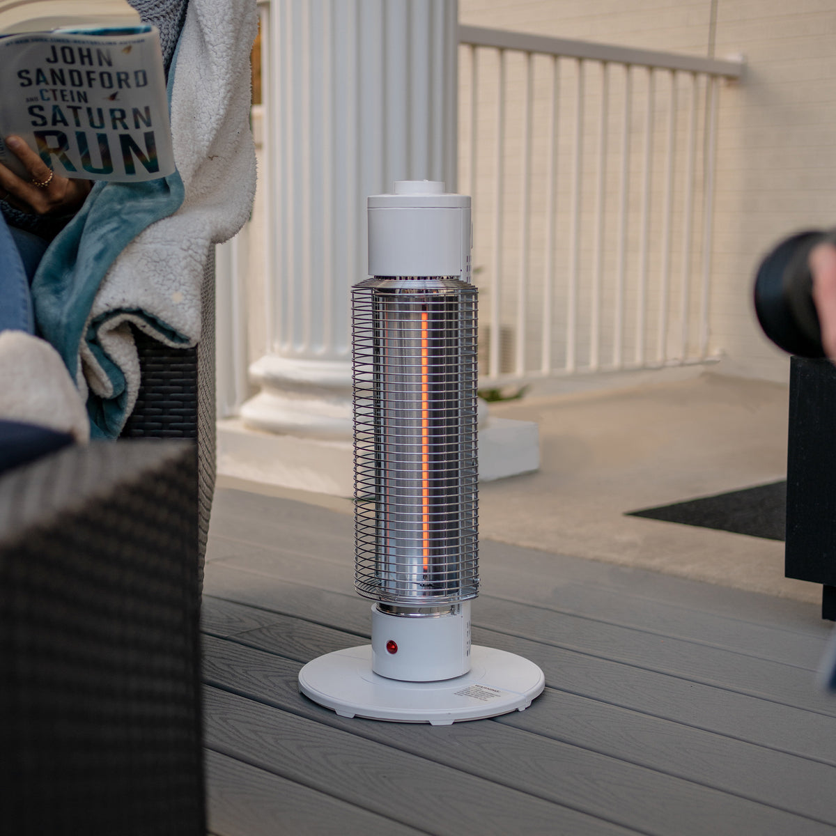 HeatMate Medium Sized Efficient Electric Graphite Tower Indoor Heater (Open Box) - VMInnovations