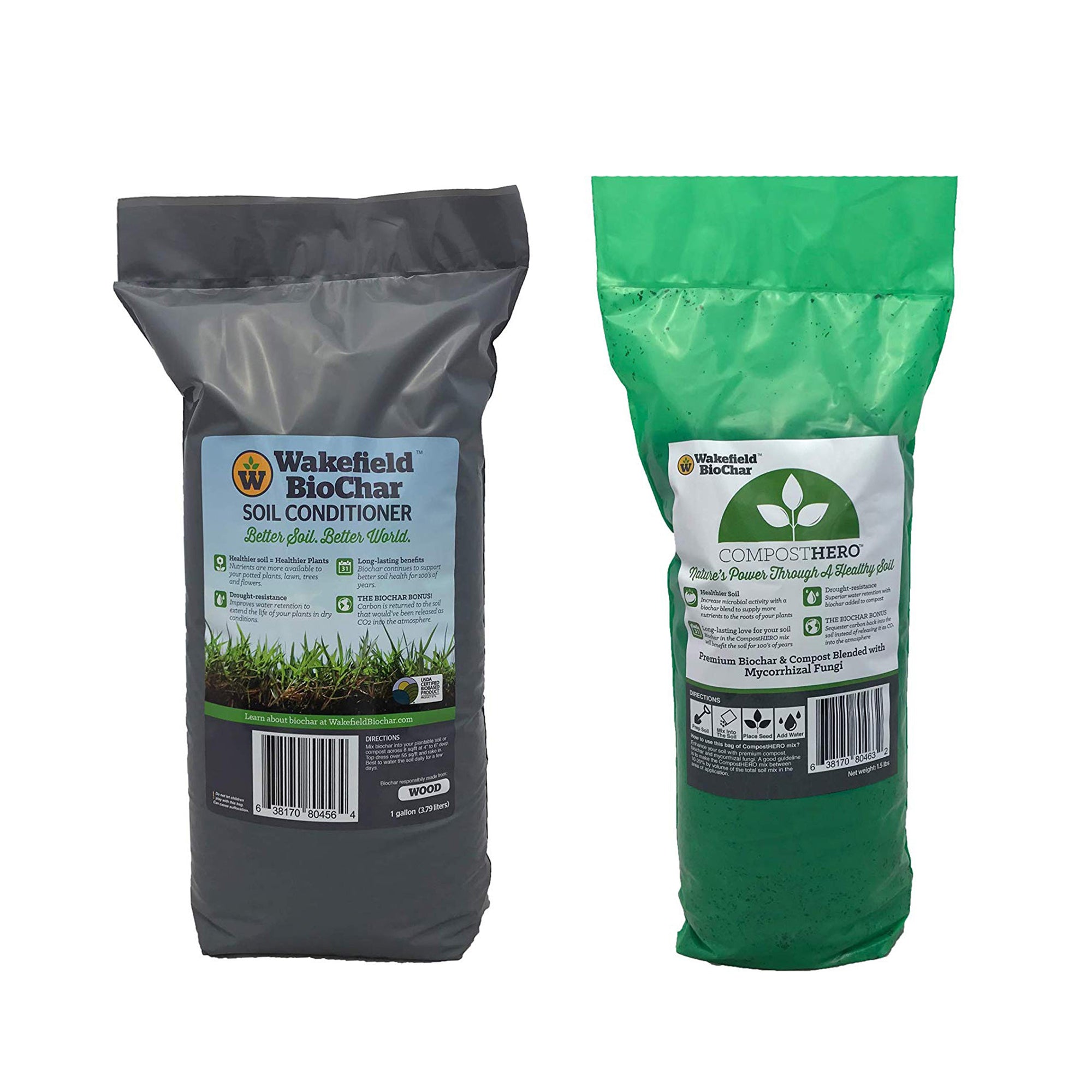 Wakefield 1 Gallon Biochar Organic Soil Conditioner and 1.5 lb Garden Compost