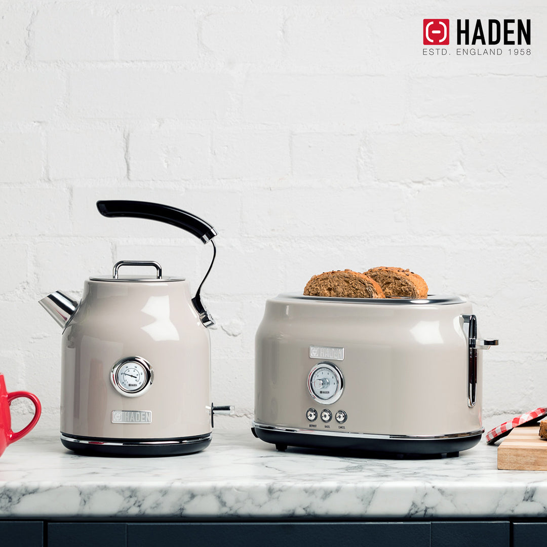 Haden Stainless Steel Retro Toaster & 1.7 Liter Stainless Steel Electric Kettle