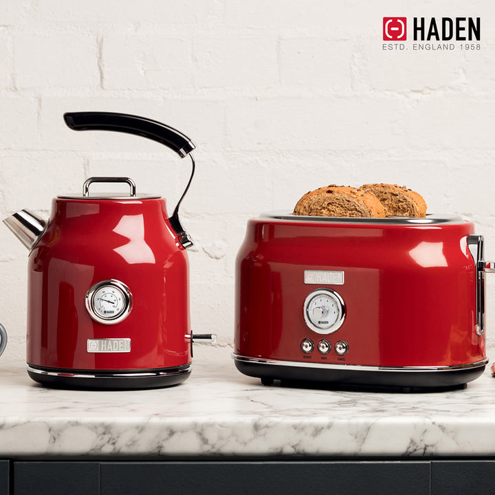 Haden Stainless Steel Retro Toaster & 1.7 Liter Stainless Steel Electric Kettle