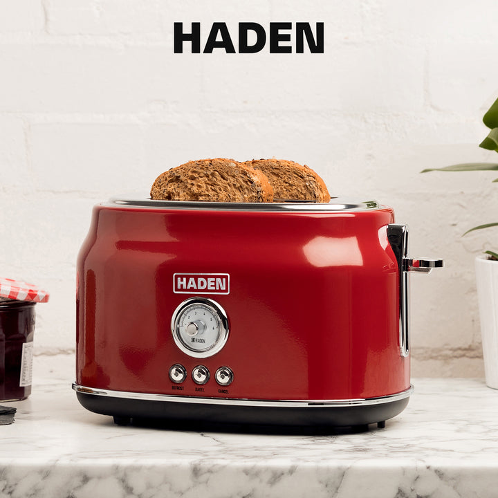 Haden Stainless Steel Retro Toaster & 1.7 Liter Stainless Steel Electric Kettle