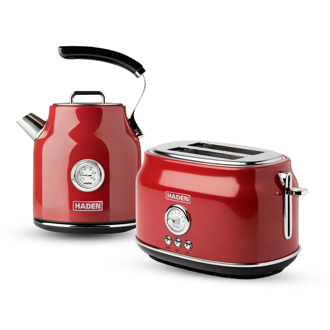 Haden Stainless Steel Retro Toaster & 1.7 Liter Stainless Steel Electric Kettle