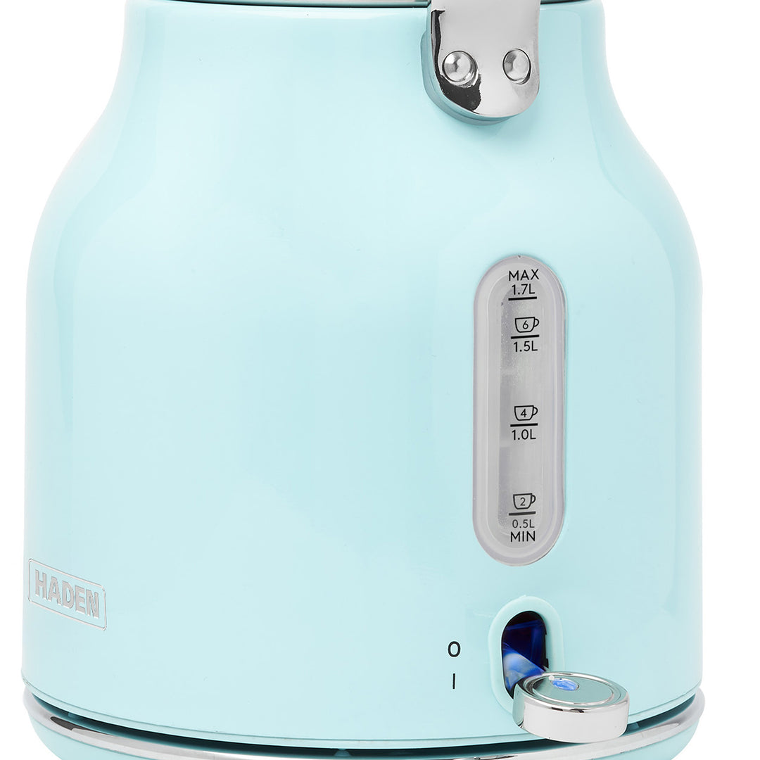 Haden Heritage 4 Slice Wide Slot Toaster & Electric Kettle, Turquoise & Chrome