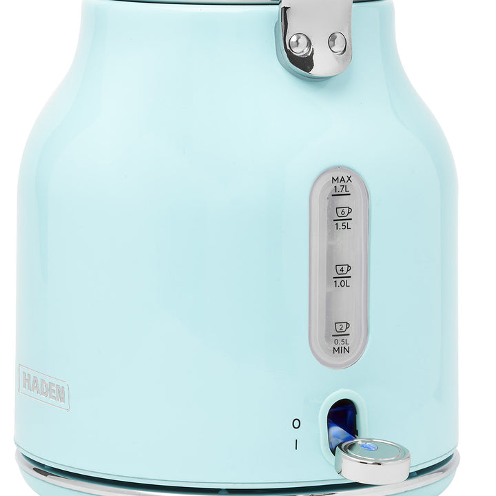 Haden Heritage 4 Slice Wide Slot Toaster & Electric Kettle, Turquoise & Chrome