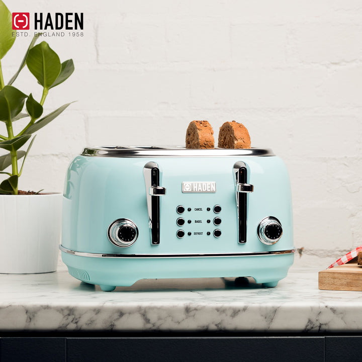 Haden Stainless Steel Retro Toaster & 1.7 Liter Stainless Steel Electric Kettle