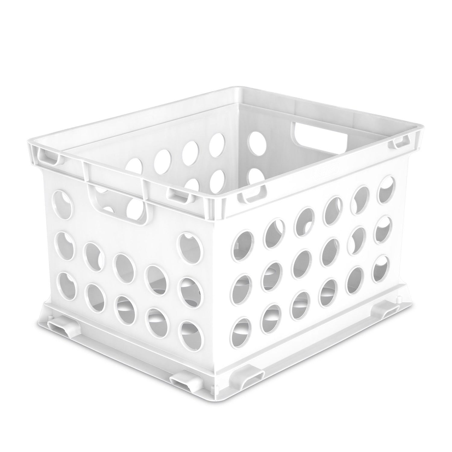 Sterilite Stackable File Storage Crate Organizers with Handles, White (6 Pack) - VMInnovations