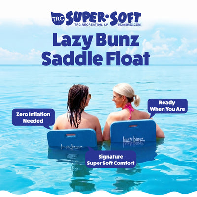 Lazy Bunz Foam Water Saddle Swimming Pool Float, Bahama Blue (Open Box)