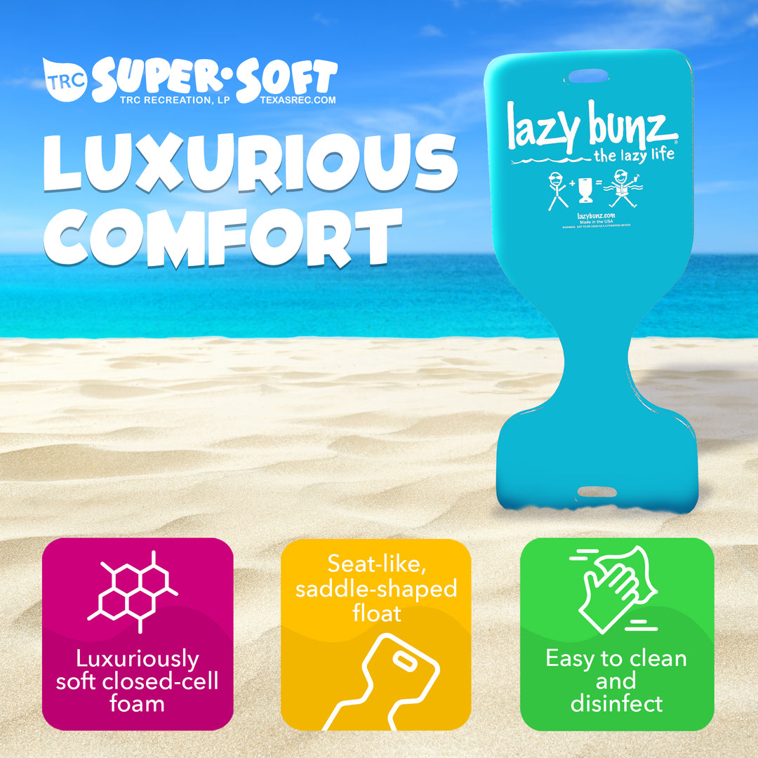 TRC Recreation Lazy Bunz Foam Water Saddle Pool Float, Tropical Teal (Open Box)