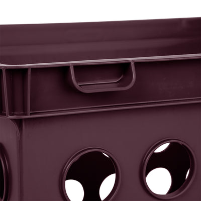 Sterilite 1693 Stackable File Storage Crate Organizers with Handles, Red