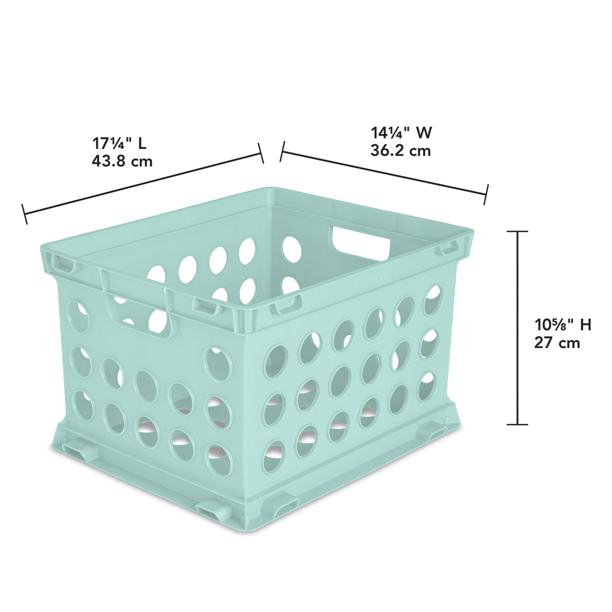 Sterilite 1693 Stackable File Storage Crate Organizers w/ Handles, Teal