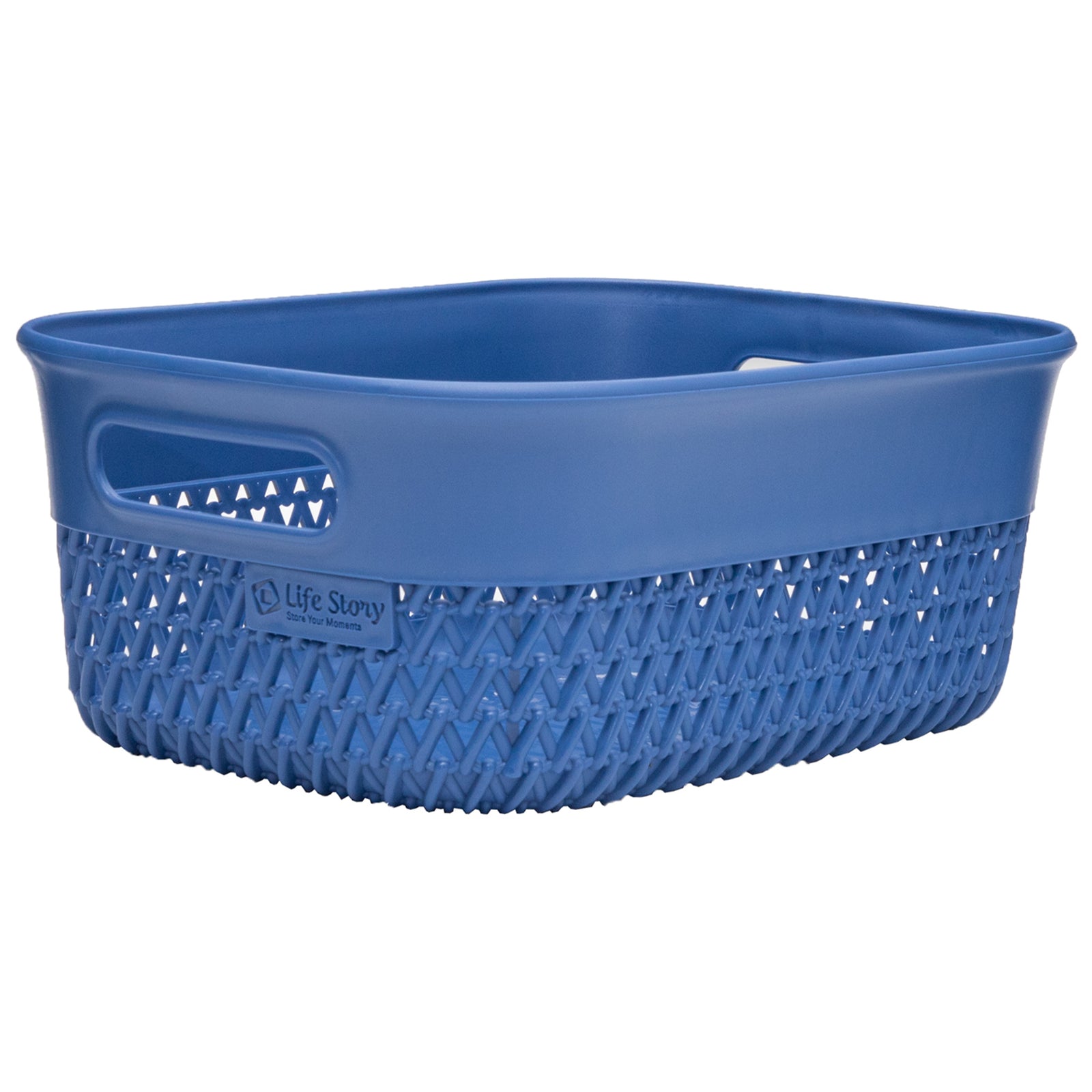 Life Story Lightweight Heavy Duty Storage Woven Basket 4 Quarts, Blue (14 Pack) - VMInnovations