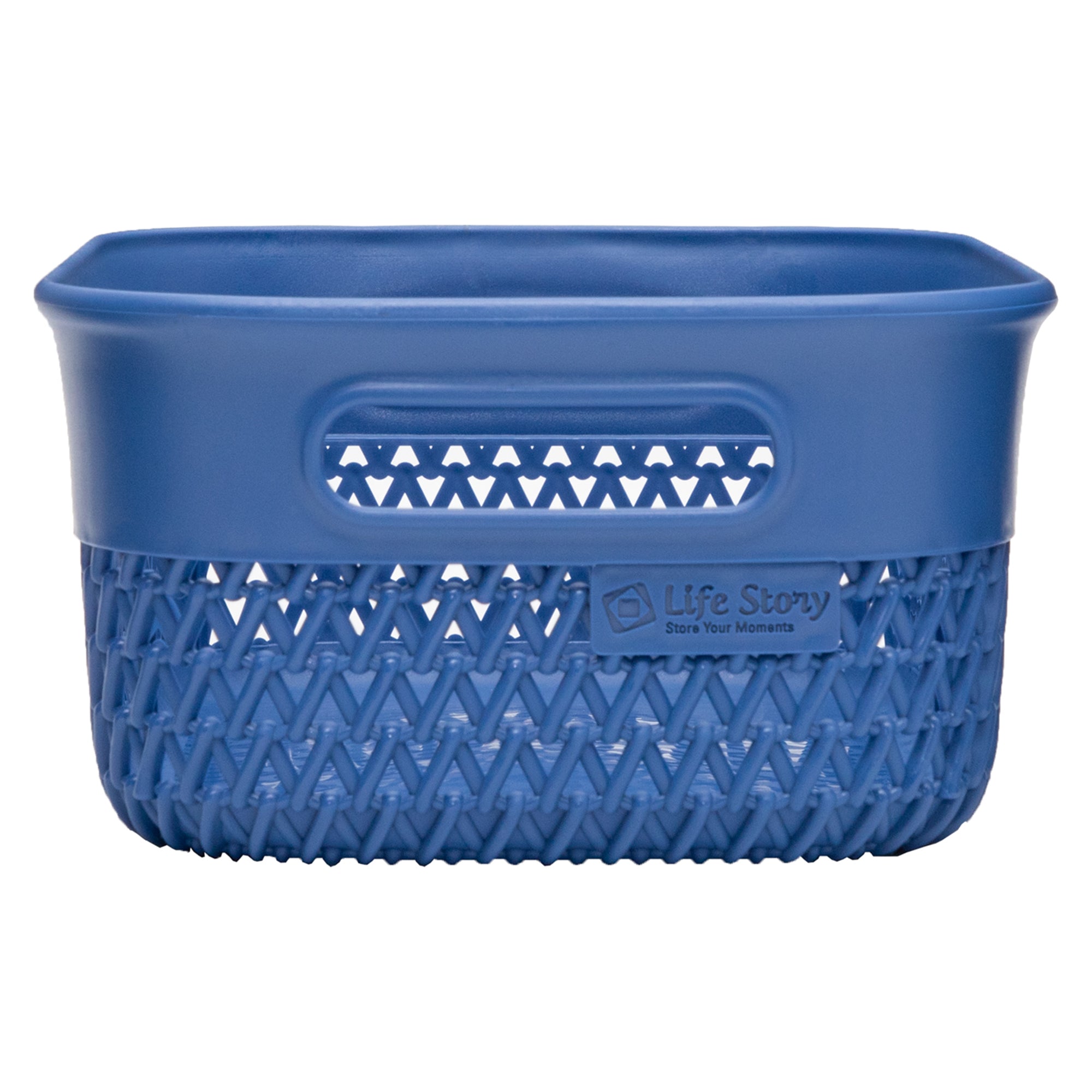Life Story Lightweight Heavy Duty Storage Woven Basket 4 Quarts, Blue (14 Pack) - VMInnovations
