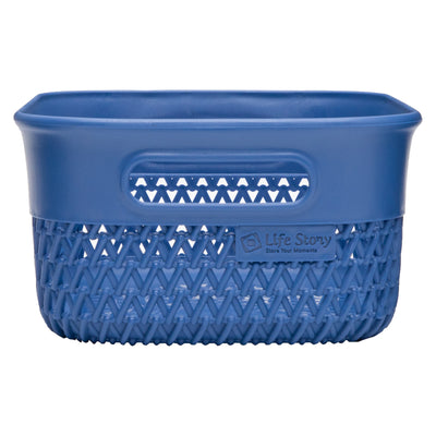 Life Story Lightweight Heavy Duty Storage Woven Basket 4 Quarts, Blue (14 Pack) - VMInnovations