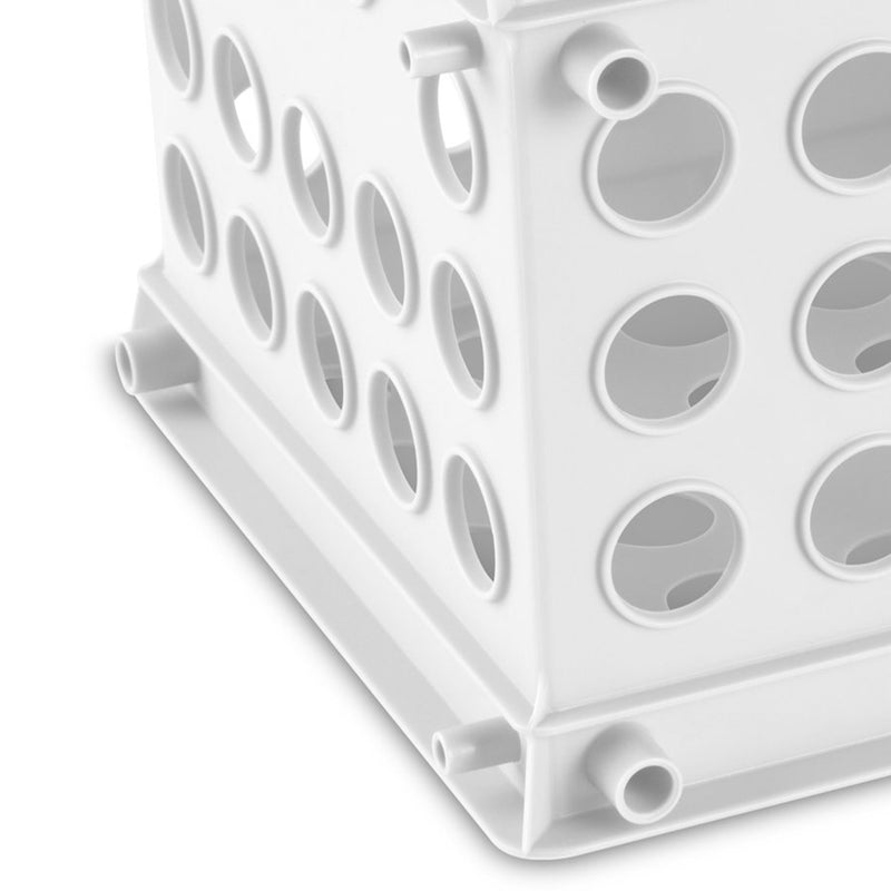 Sterilite Stackable Mini Storage Crate Organizers with Handles, White, (24 Pack)