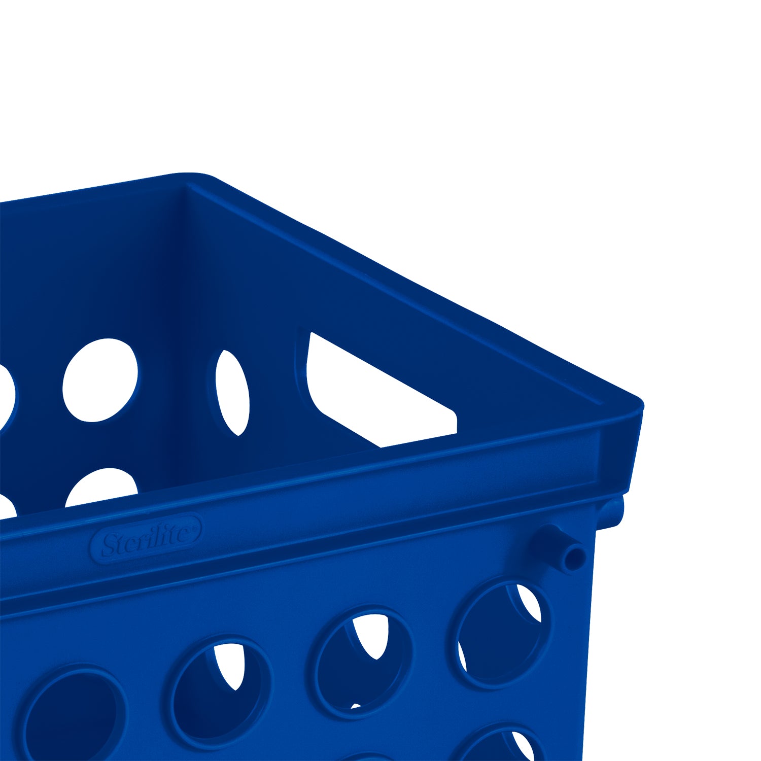 Sterilite Stackable Mini Storage Crate Organizers with Handles, Blue, (24 Pack)