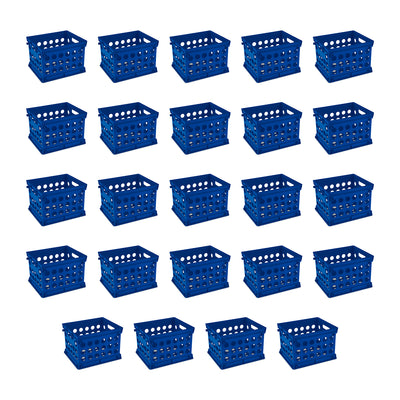 Sterilite Stackable Mini Storage Crate Organizers with Handles, Blue, (48 Pack)