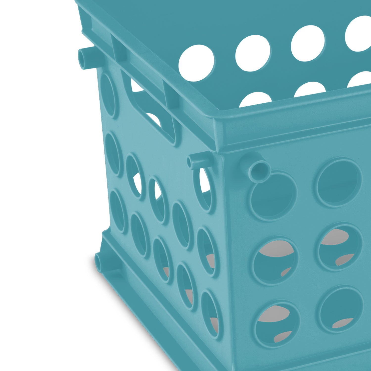 Sterilite Stackable Mini Storage Crate Organizers with Handles, Teal, (24 Pack)