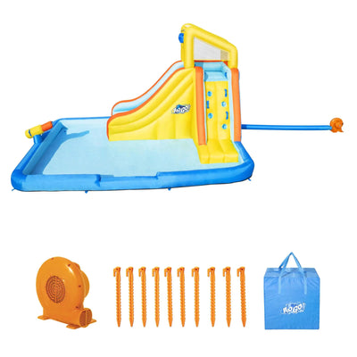 H2OGO! Beachfront Kids Inflatable Outdoor Mega Water Park with Slide (For Parts)