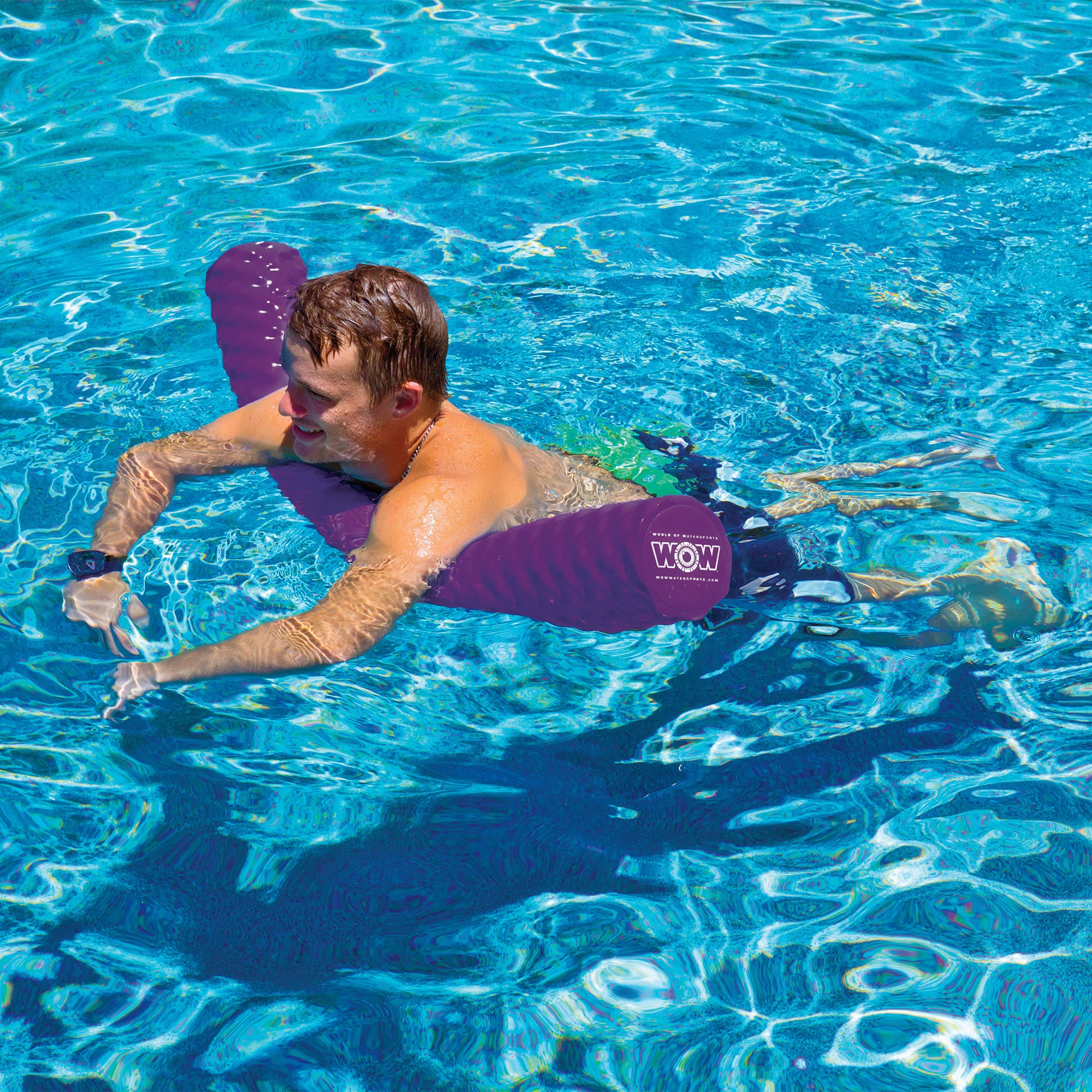 WOW Watersports First Class Soft Dipped Ribbed Foam Pool Noodle, Purple (Used)