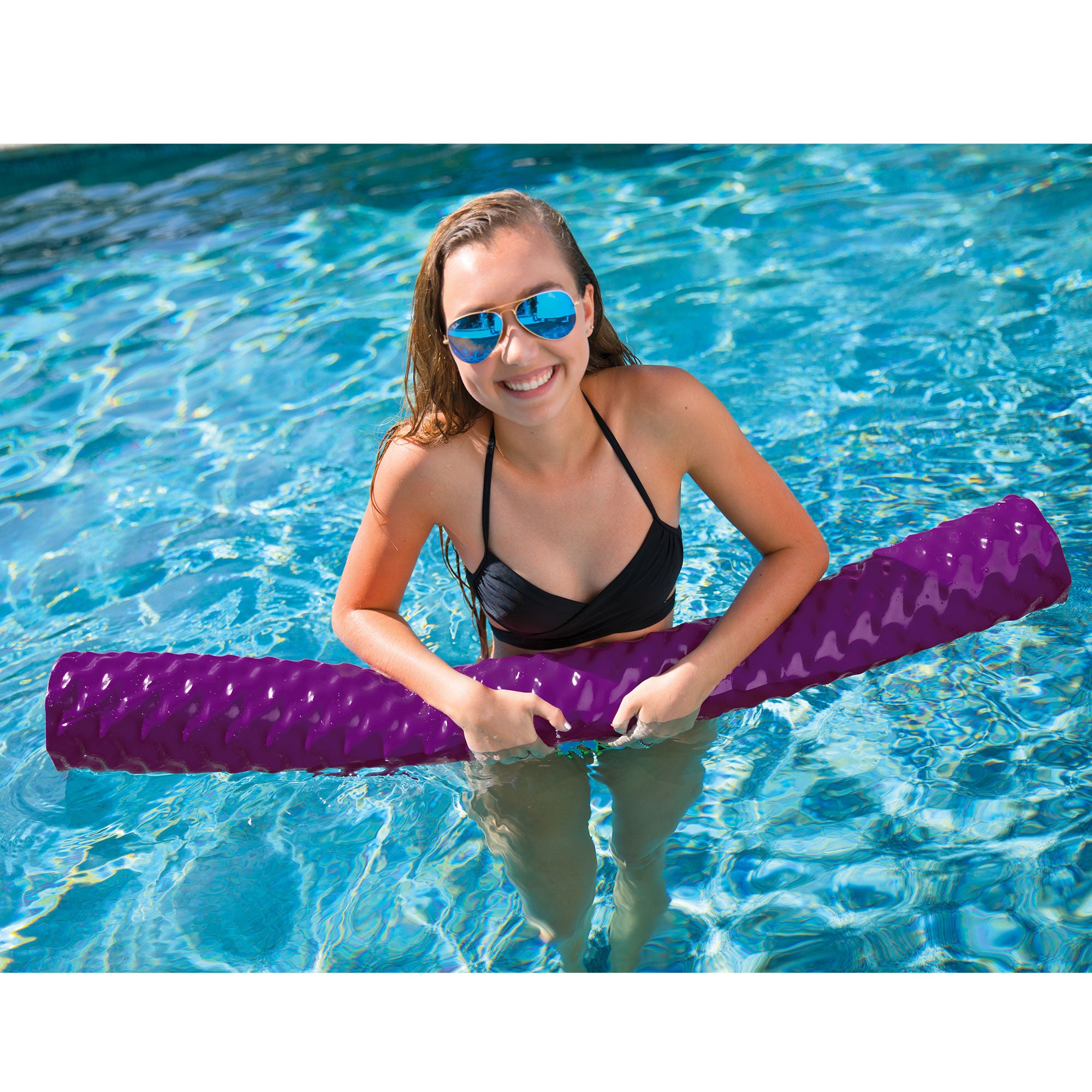 WOW Watersports First Class Soft Dipped Ribbed Foam Pool Noodle, Purple (Used)