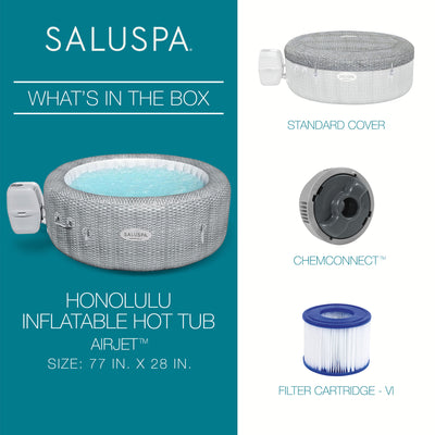 Bestway SaluSpa AirJet 6 Person Honolulu Inflatable Hot Tub Spa (For Parts) - VMInnovations