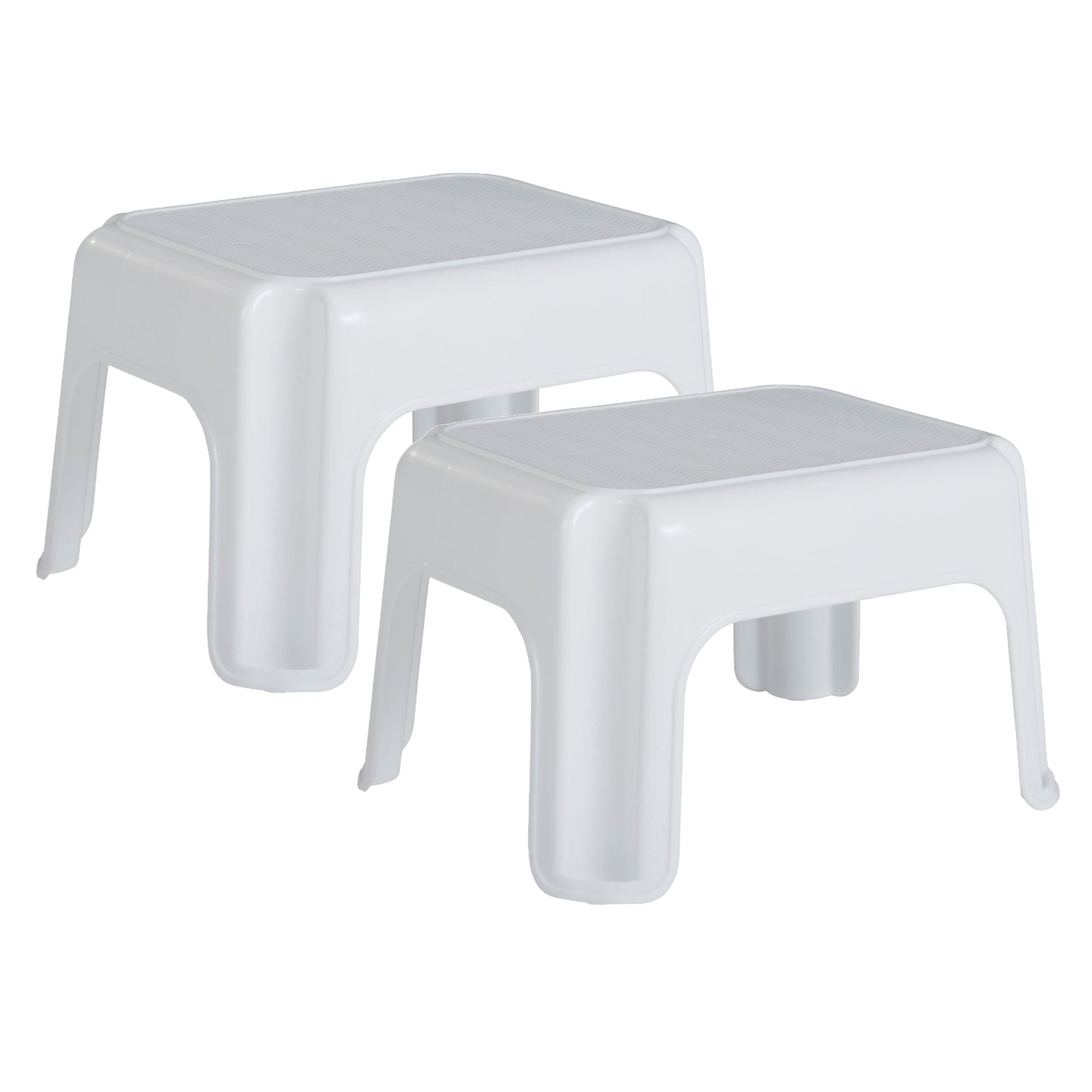 Rubbermaid Durable Plastic Step Stool w/ 300-LB Weight Capacity, White (2-Pack) - VMInnovations