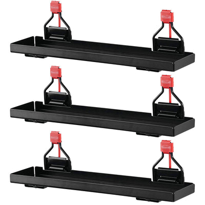 Rubbermaid Outdoor Metal Backyard Storage Shed Accessories Shelf, Black (3 Pack)