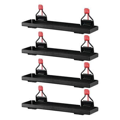 Rubbermaid Outdoor Metal Backyard Storage Shed Accessories Shelf, Black (4 Pack)