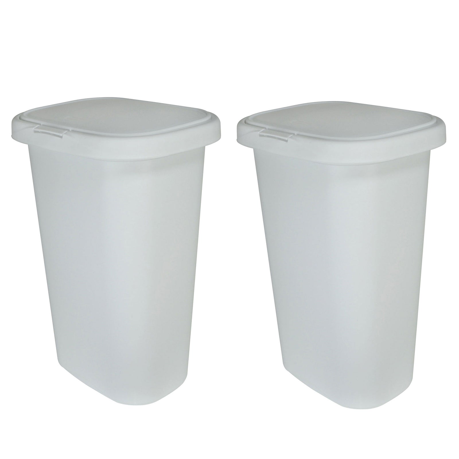 Rubbermaid 13 Gallon Rectangular Spring-Top Lid Wastebasket Trash Can (2 Pack) - VMInnovations