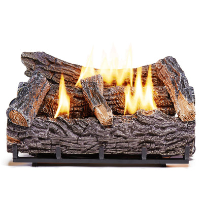 Duluth Forge 22" Ventless 32,000 BTU Propane Fireplace Set, Winter Oak(Open Box)