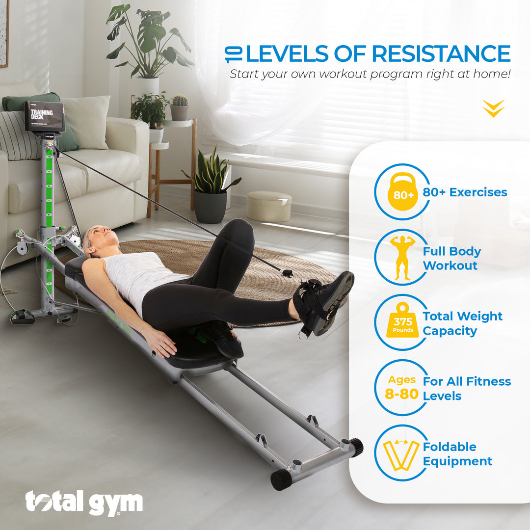 Total Gym Fitness - Incline Weight Training w/ 10 Resistance Levels (Open Box) - VMInnovations