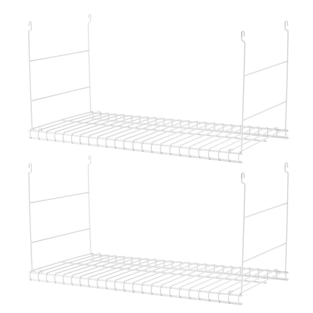 Rubbermaid 24" Universal Closet Steel Wire Added Storage Hanging Shelf (2 Pack) - VMInnovations