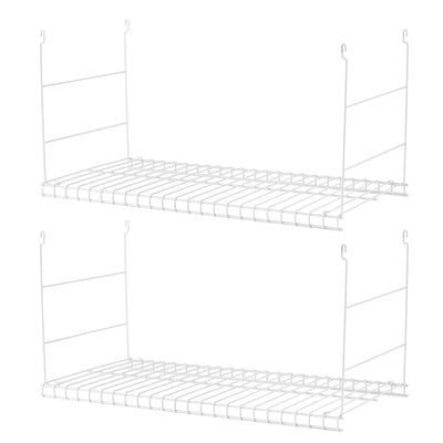 Rubbermaid 24" Universal Closet Steel Wire Added Storage Hanging Shelf (2 Pack) - VMInnovations