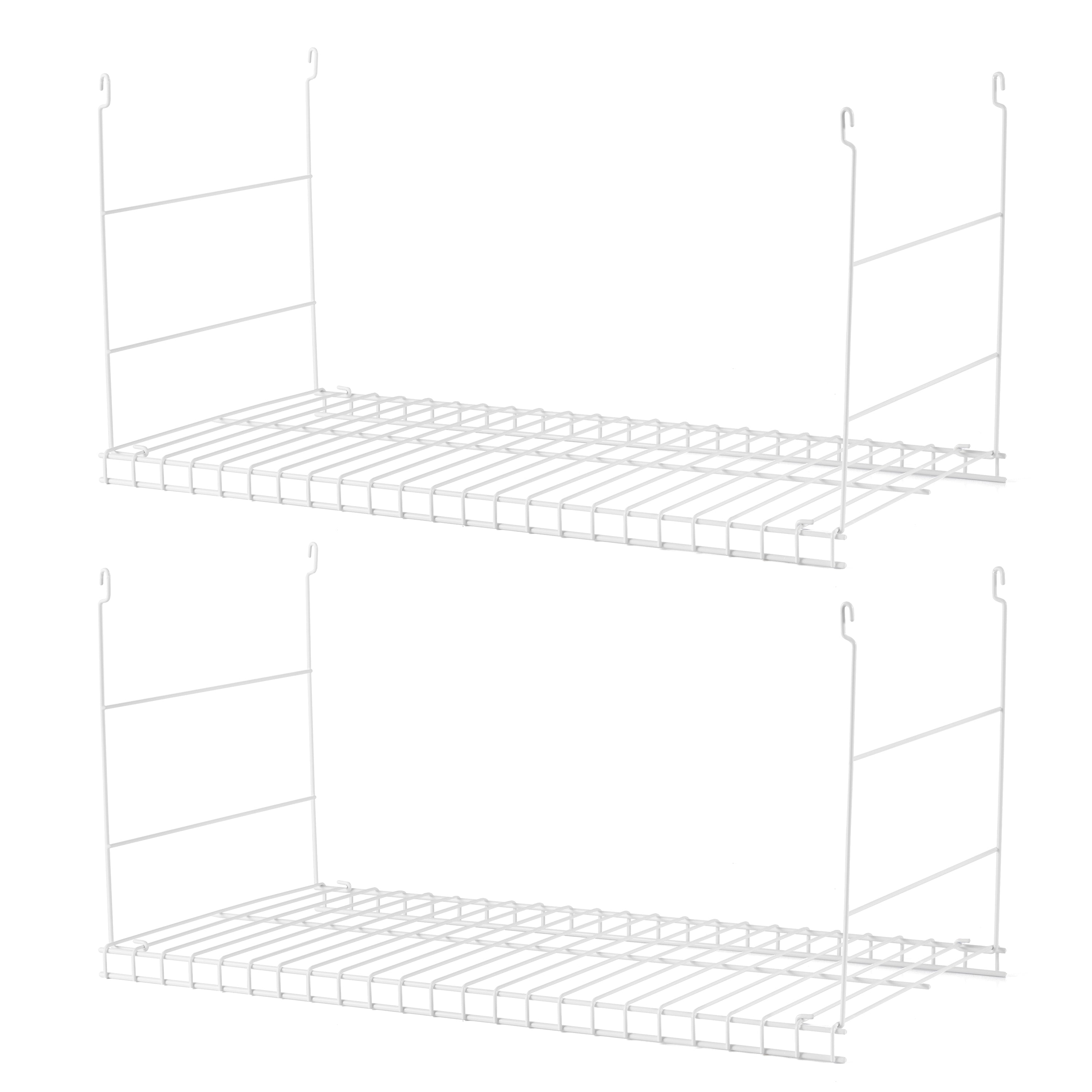 Rubbermaid 24" Universal Closet Steel Wire Added Storage Hanging Shelf (2 Pack) - VMInnovations