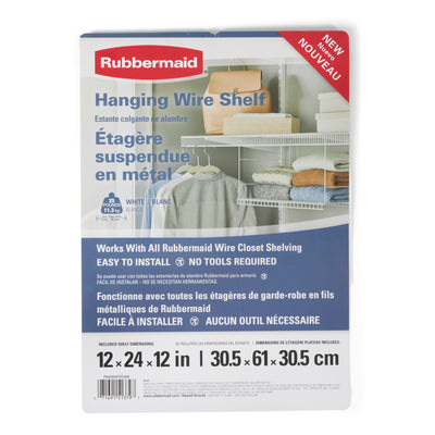 Rubbermaid 24" Universal Closet Steel Wire Added Storage Hanging Shelf (Used) - VMInnovations