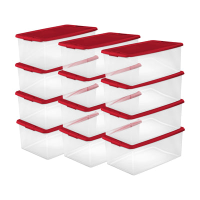 Sterilite 106 Quart Latching Plastic Stackable Storage Container Bin (12 Pack)