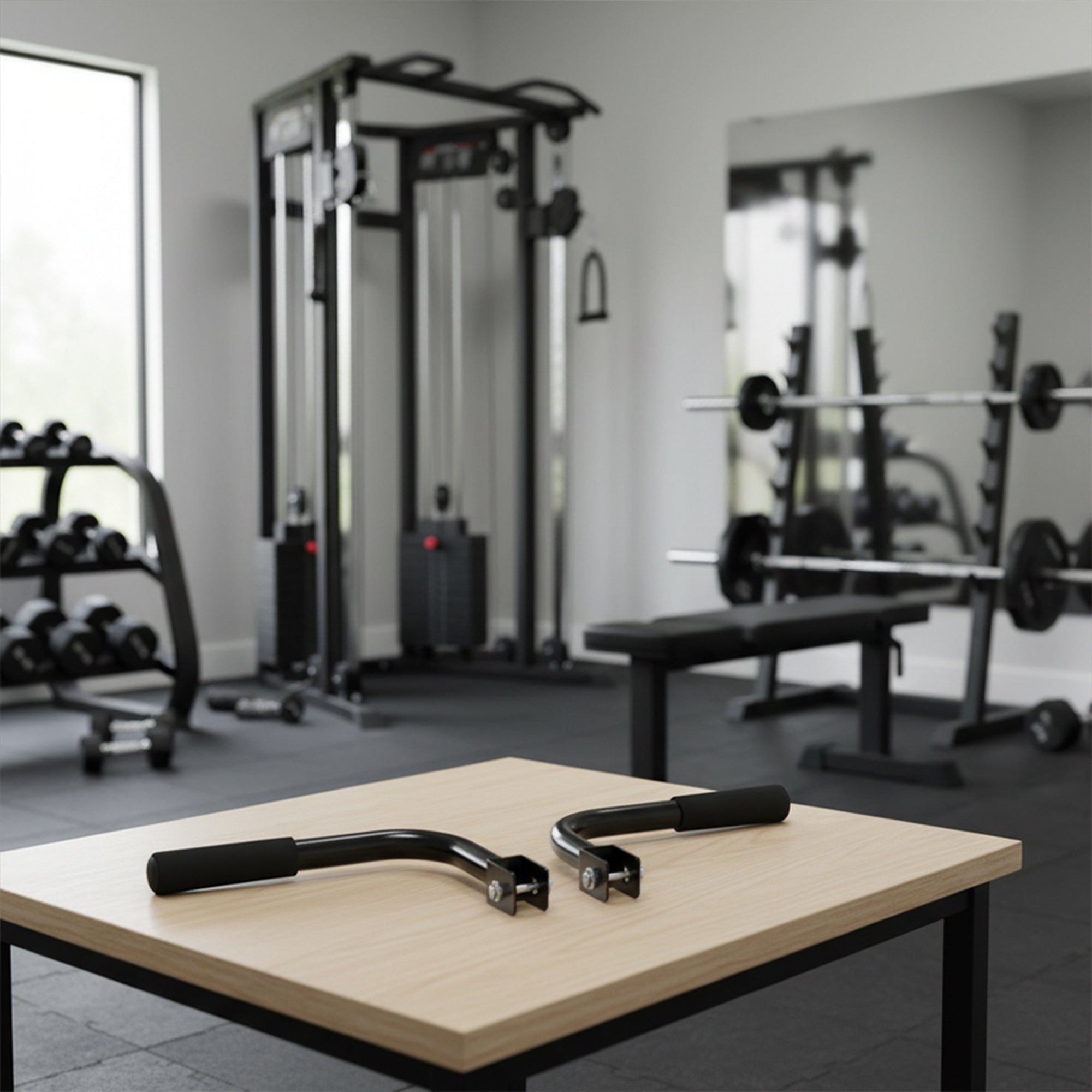 Total Gym Upper Body Press Up Bar Attachments for Home Workout Machines, Black - VMInnovations