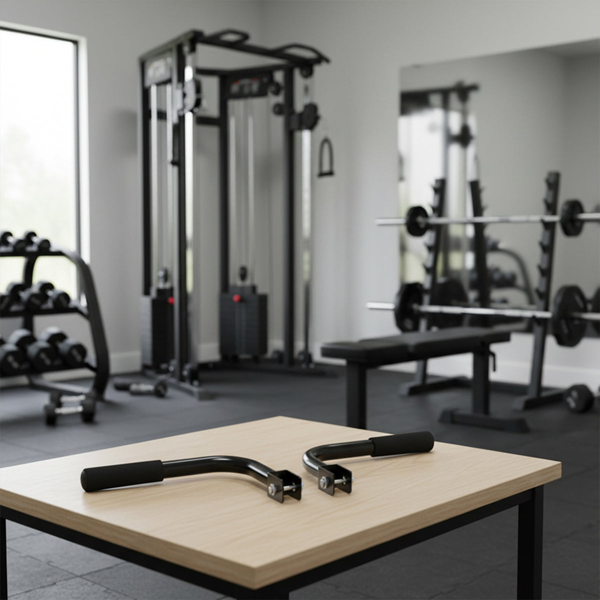 Total Gym Upper Body Press Up Bar Attachments for Home Workout Machines, Black (Refurbished)