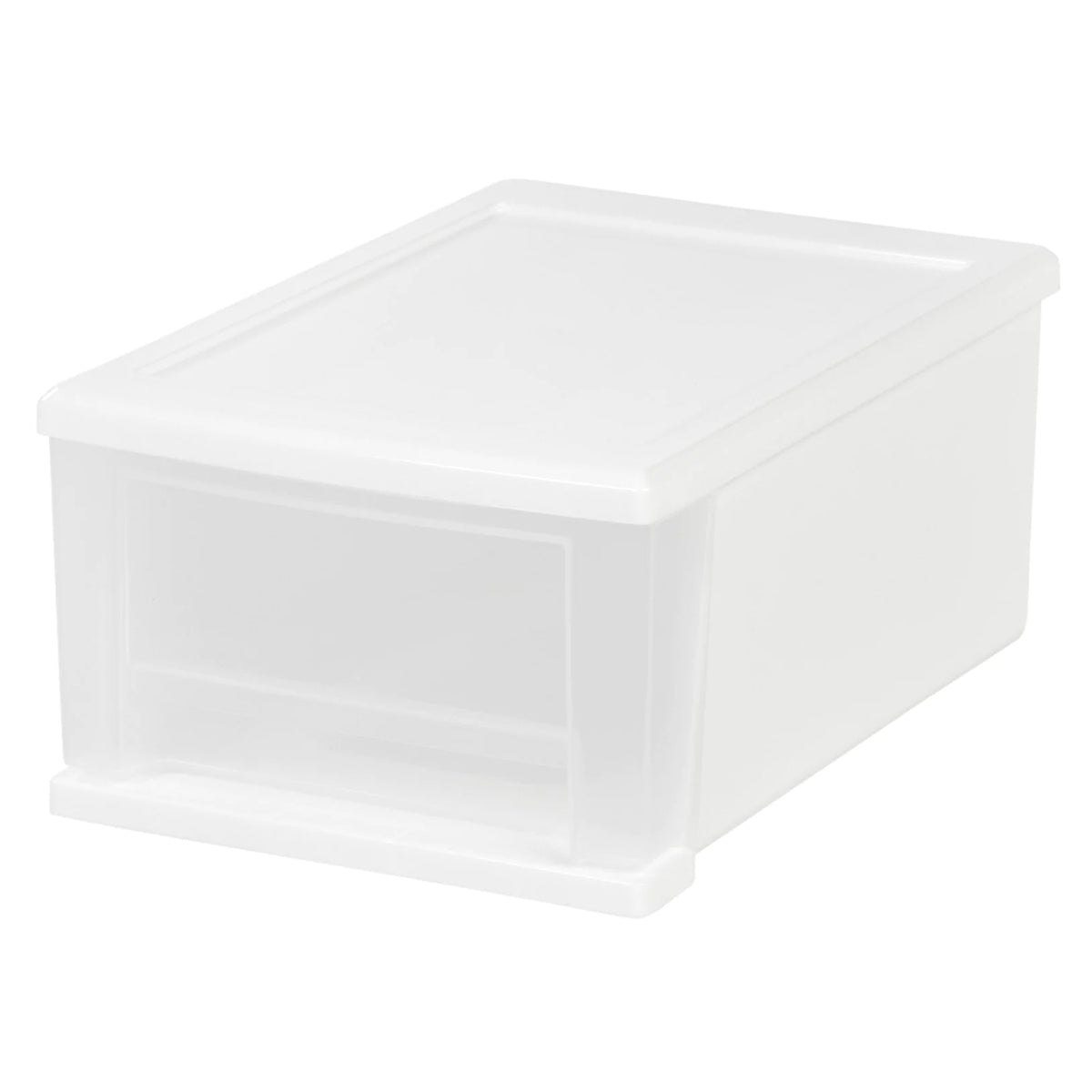 IRIS USA 7 Quart Hard Plastic Extra Large Stacking Tote Drawer, White, (8 Pack)