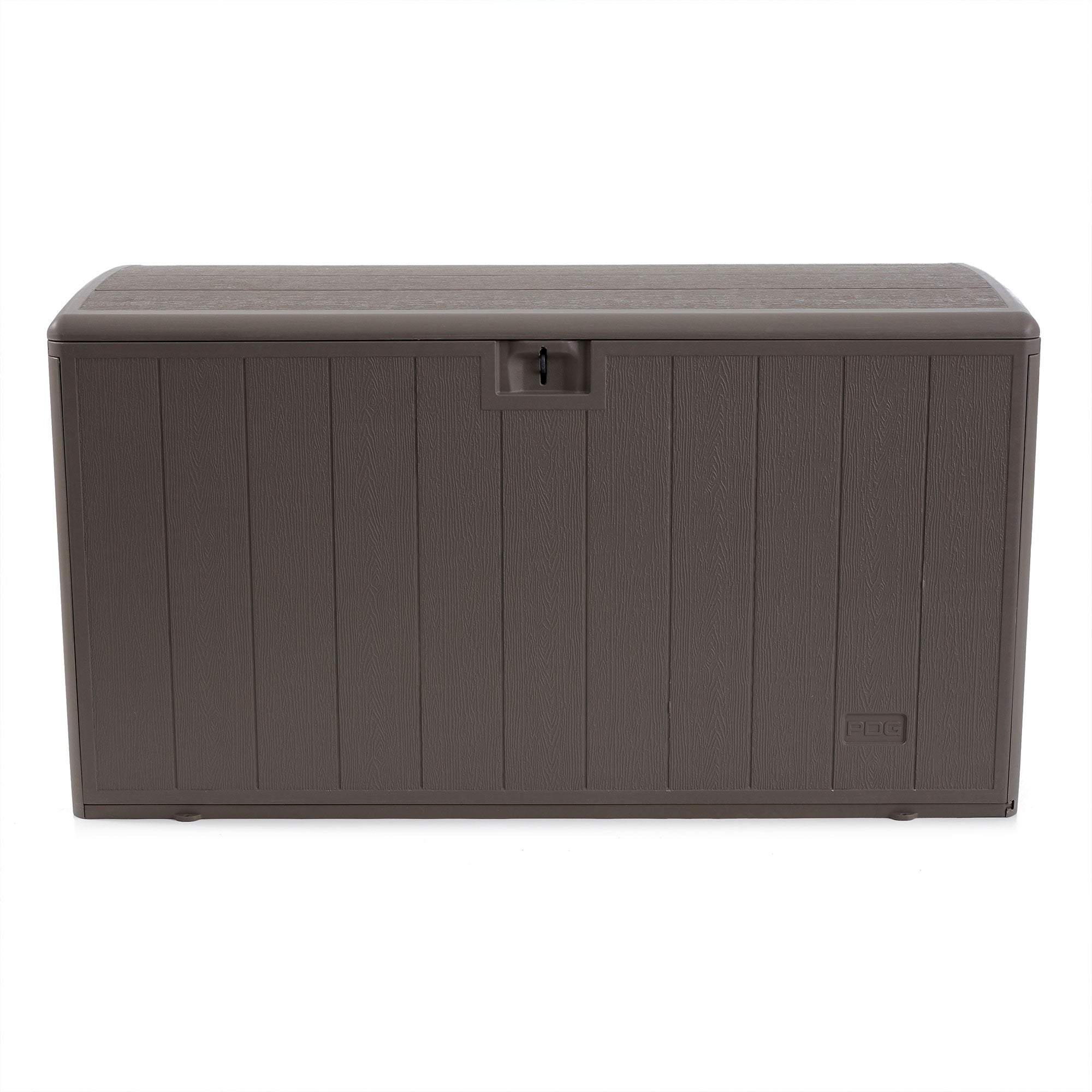 Plastic Development Group 105-Gallon Outdoor Patio Storage Box, Driftwood (Used) - VMInnovations