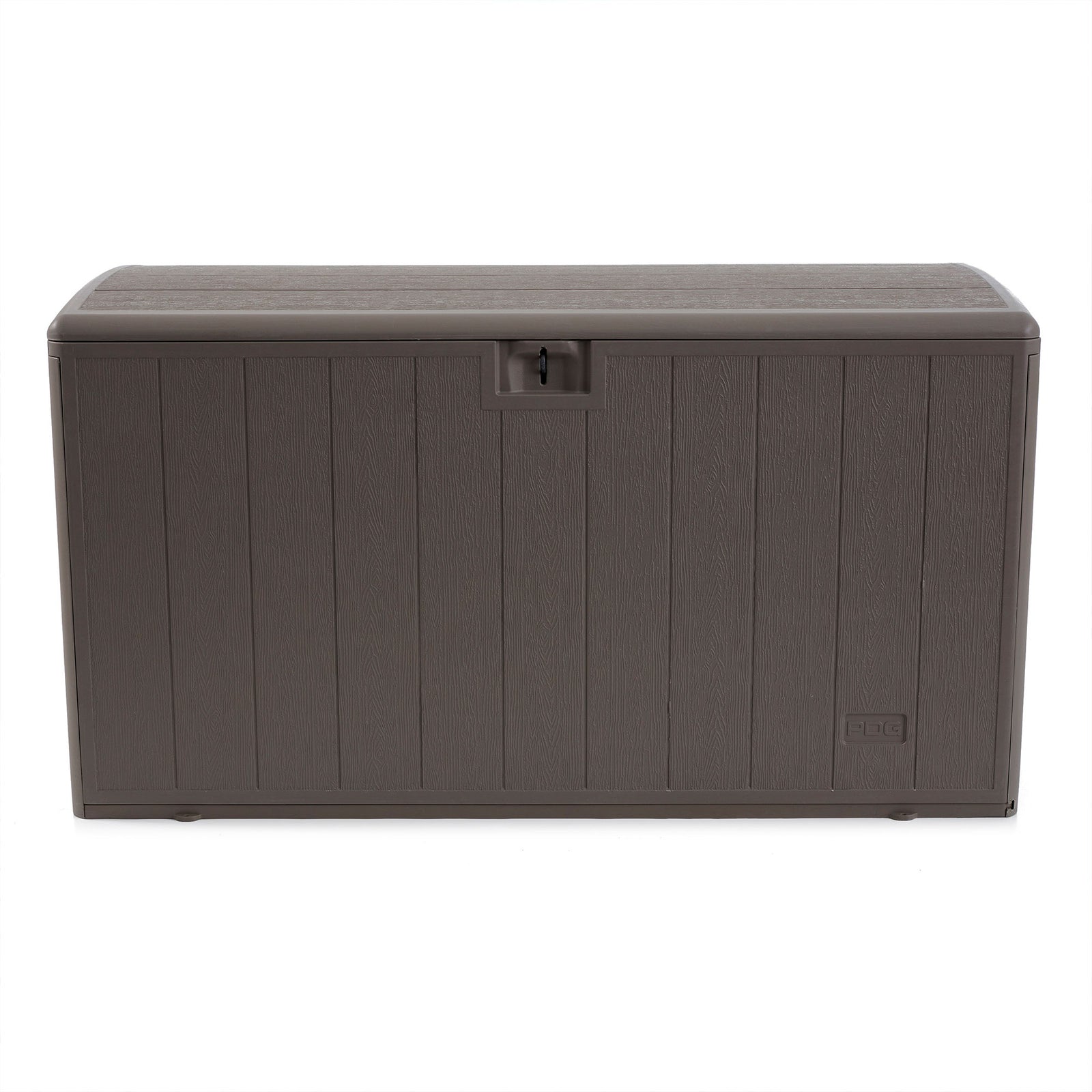 Plastic Development Group 105-Gal Patio Storage Deck Box, Driftwood (Open Box) - VMInnovations