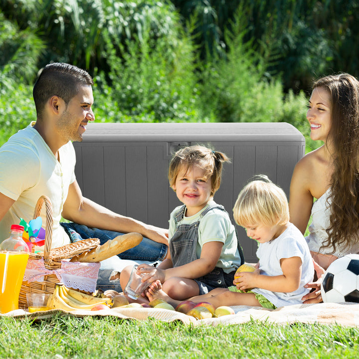 Plastic Development Group 105-Gallon Resin Storage Patio Deck Box, Gray (Used) - VMInnovations