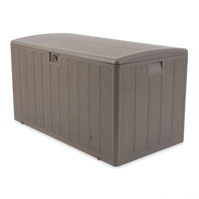 Plastic Development Group 130 Gallon Resin Outdoor Patio Storage Deck Box, Gray