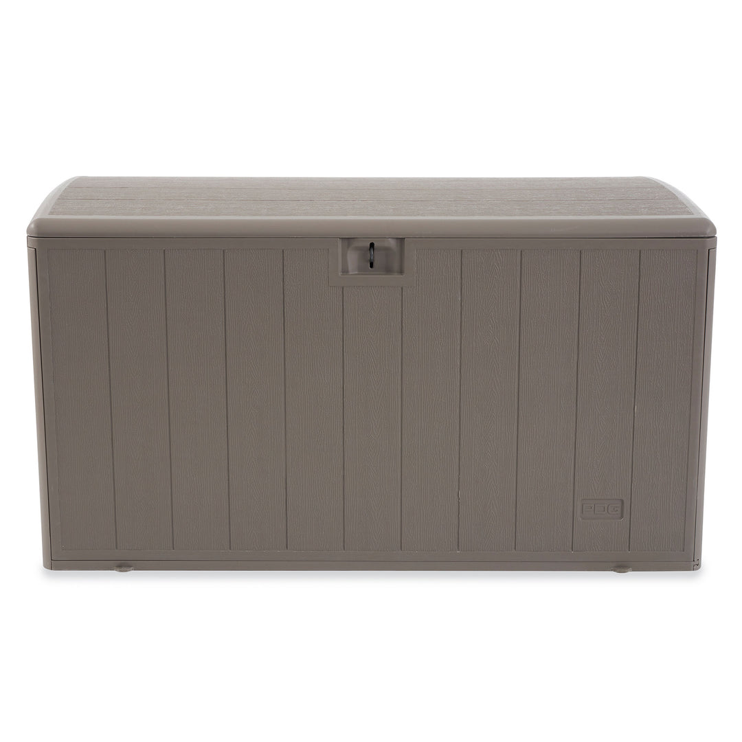 Plastic Development Group 130 Gallon Resin Outdoor Patio Storage Deck Box, Gray