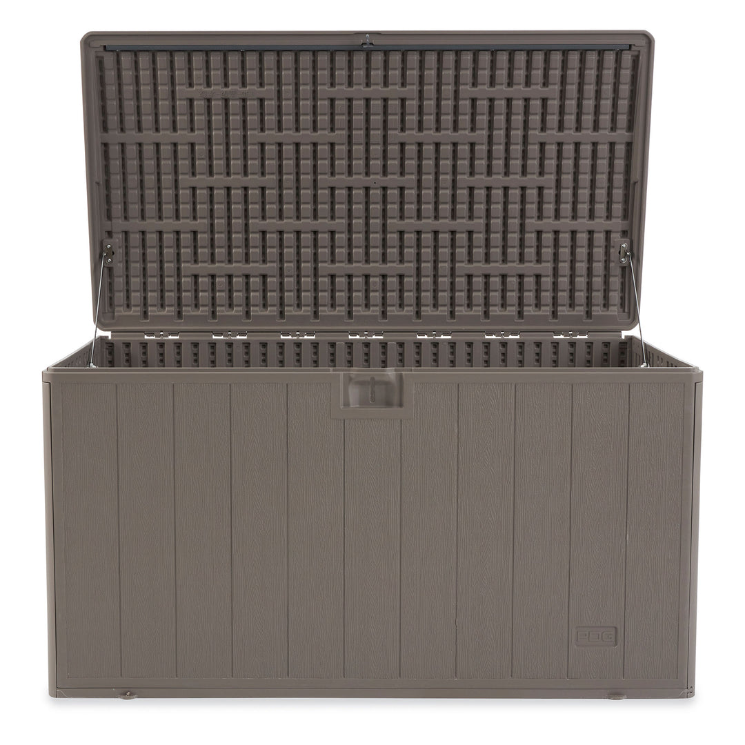 Plastic Development Group 130 Gallon Resin Outdoor Patio Storage Deck Box, Gray