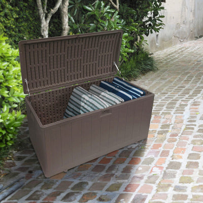Plastic Development Group 130-Gallon Resin Patio Storage Deck Box, Gray (Used) - VMInnovations
