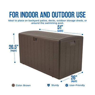 Plastic Development Group 130-Gallon Resin Outdoor Patio Storage Deck Box (Used)