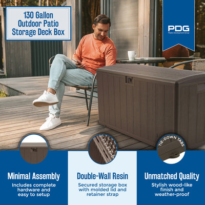 Plastic Development Group 130-Gallon Resin Outdoor Patio Storage Deck Box (Used) - VMInnovations