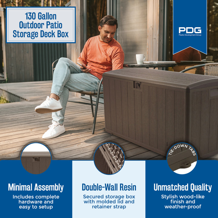 Plastic Development Group 130-Gallon Resin Outdoor Patio Storage Deck Box (Used) - VMInnovations