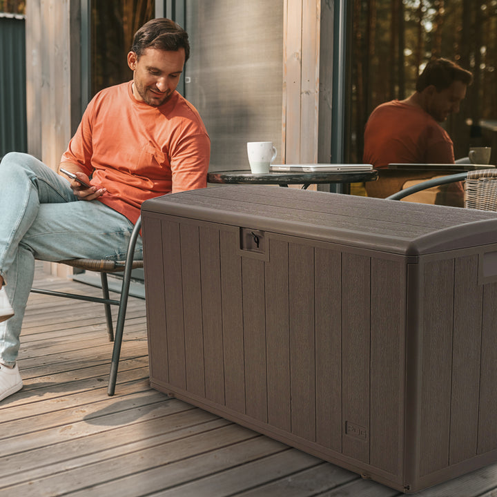 Plastic Development Group 130-Gallon Resin Outdoor Patio Storage Deck Box (Used) - VMInnovations